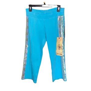 NWT  Da-nang Purple sequined capri sweats size XS